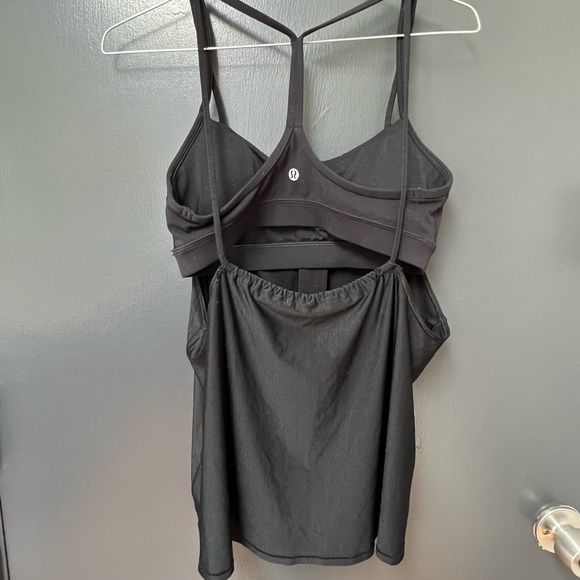 Lululemon Flow Y 2 in 1 Tank Black Size 8 - Picture 6 of 6